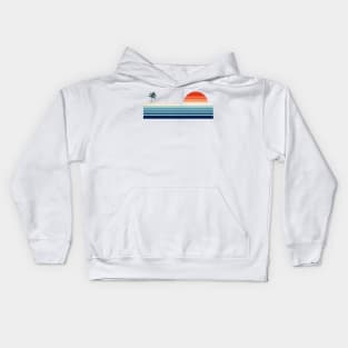 Minimalist, Geometric Retro Ocean Sunrise II Kids Hoodie